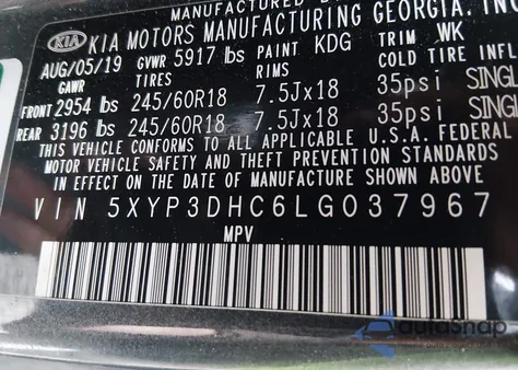 2020 Kia Telluride Ex из США, поврежденный, VIN 5XYP3DHC6LG037967